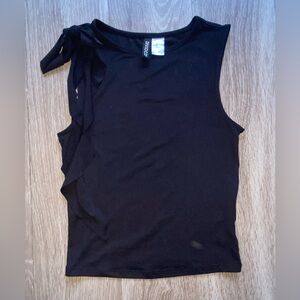 H&M Black Tank Top with Ribbon Detail